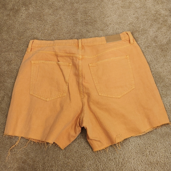 Pistola Orange Cut Off High Rise Jean Shorts 35" Waist Womens Size 32 #R419 - Picture 5 of 5